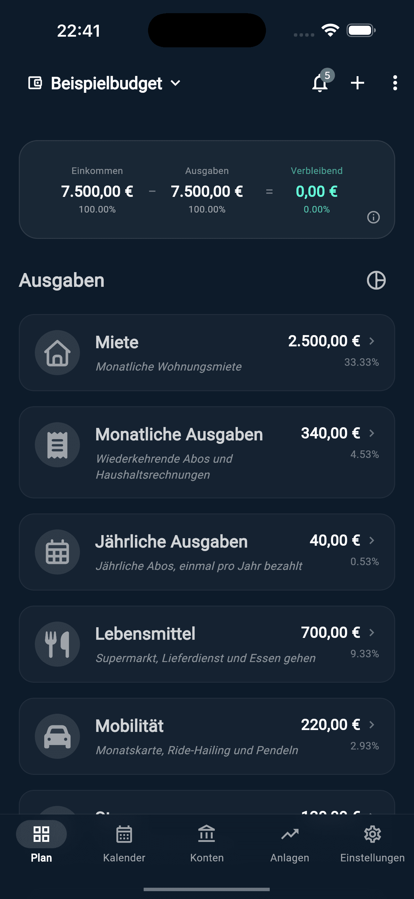 Liquify Plan tab