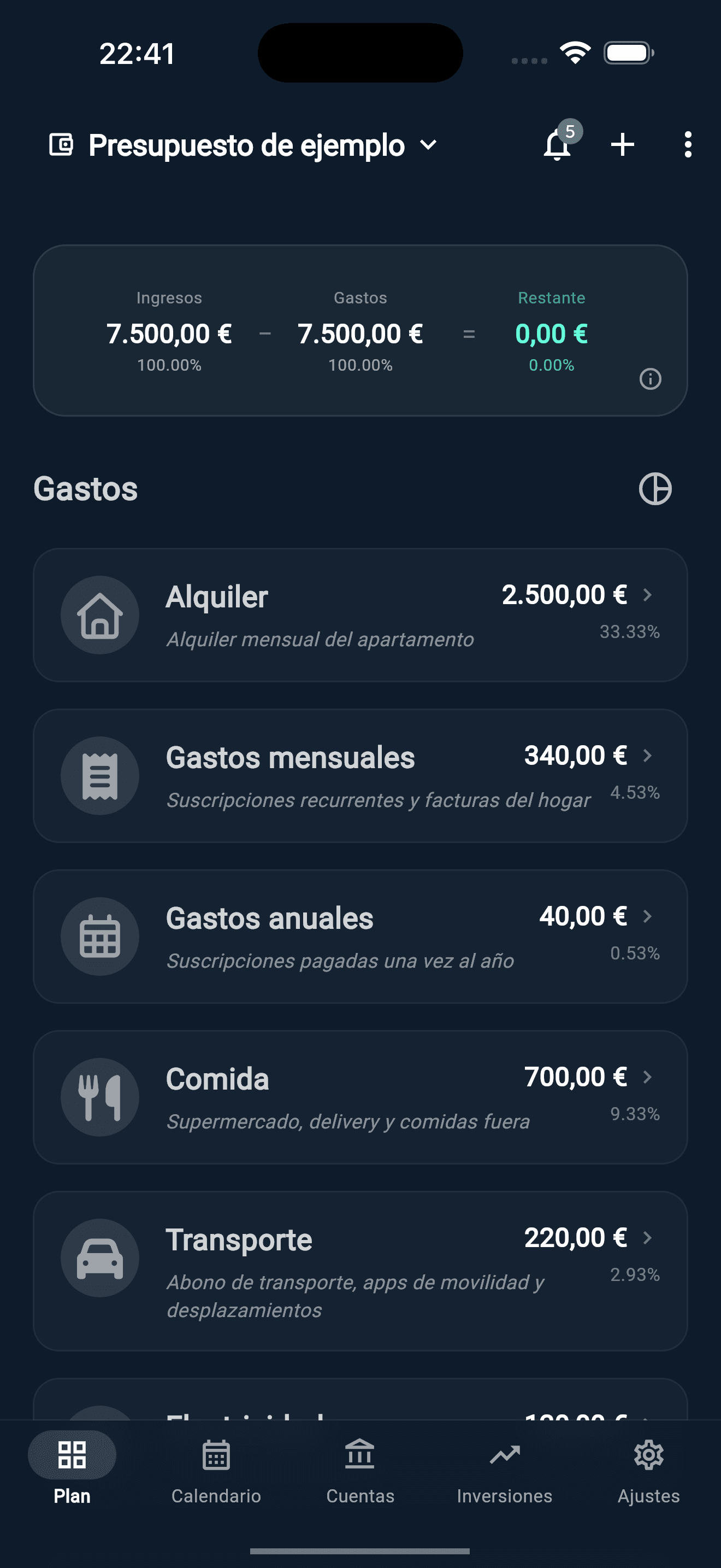 Liquify Plan tab