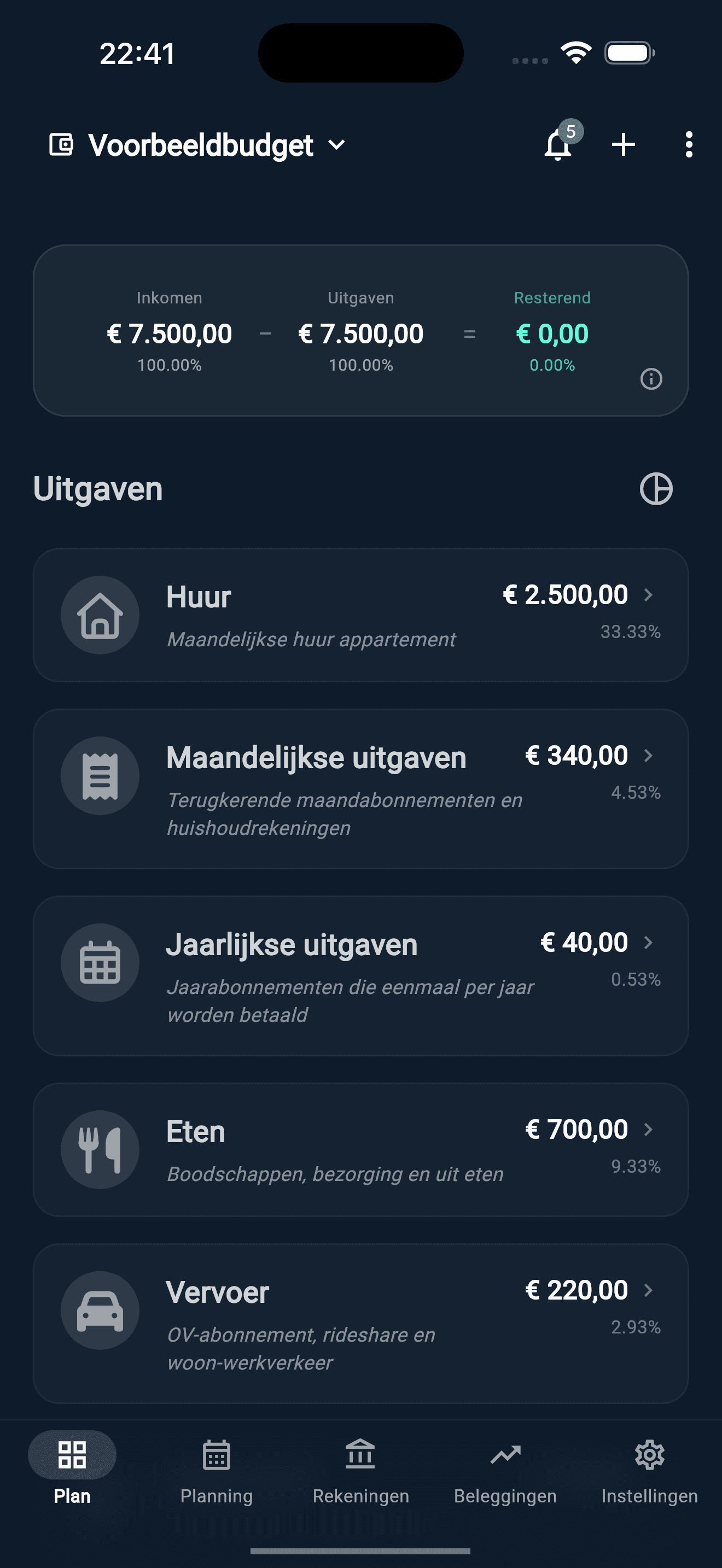 Liquify Plan tab