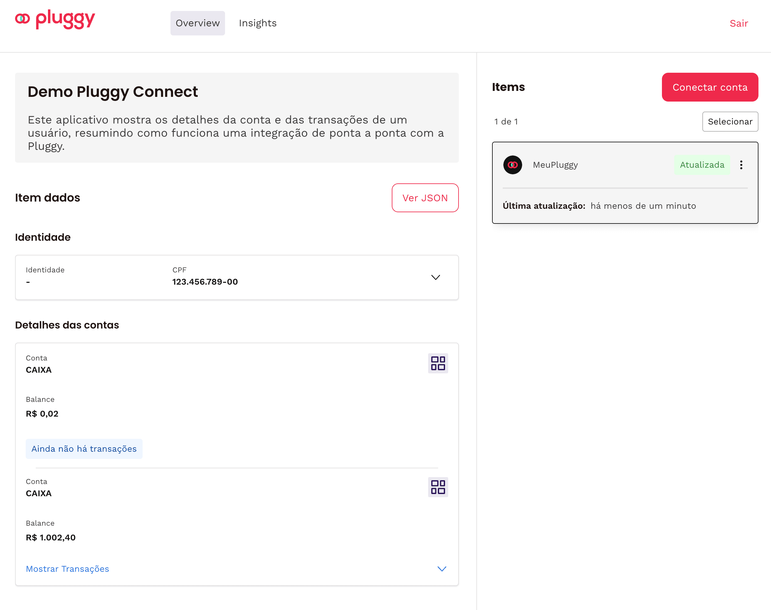 Meu Pluggy authorized